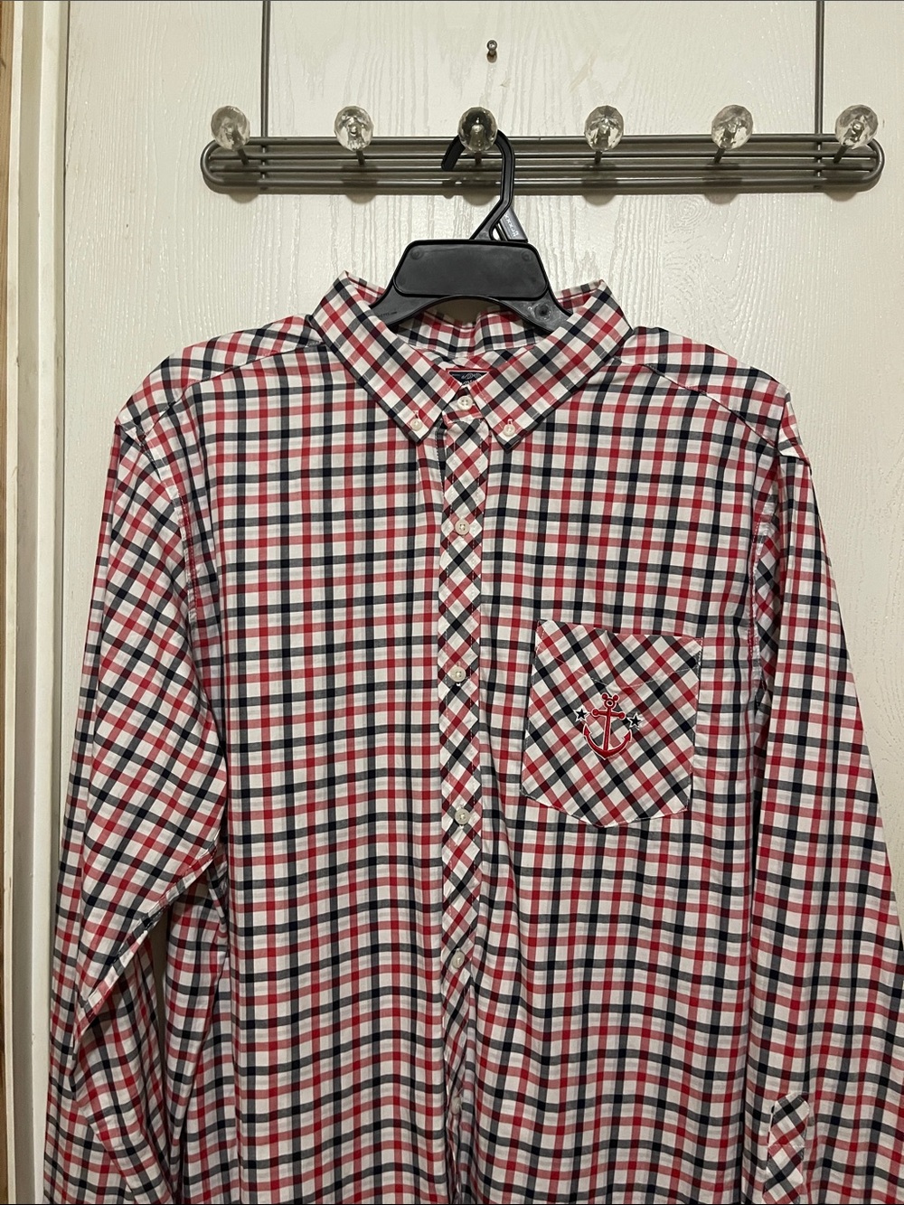 Disney Cruise Line Men’s Red & Blue Check Button-Down Shirt XXL